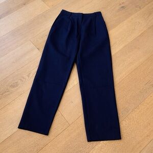 FRNCH Paris Navy Tailored Trousers – Chic Straight Leg Pants Small